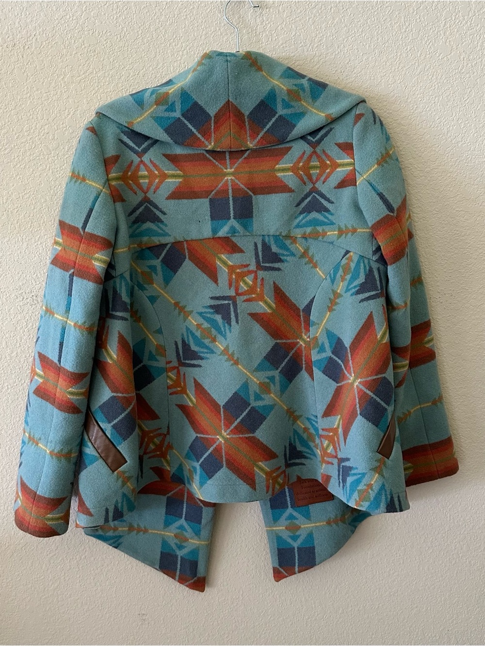 Pendleton Turquoise Blue & Rust Aztec Blazer - Picture 3 of 7